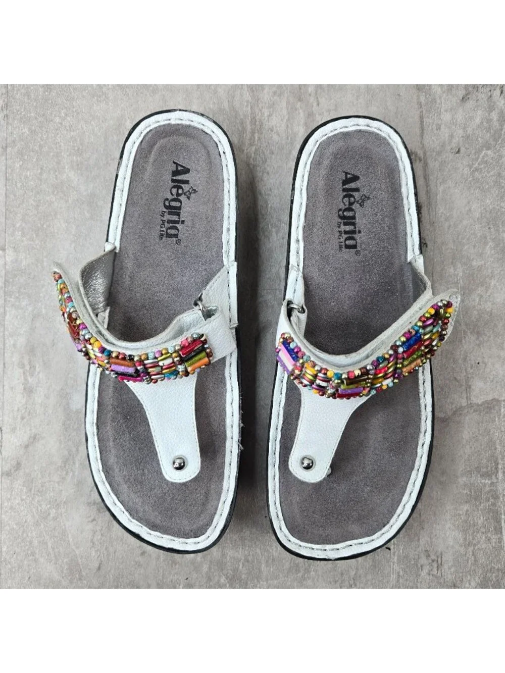 Alegria Platform Thong Sandals White Beaded Flatform Flip Flops Atrsy Beach Boho